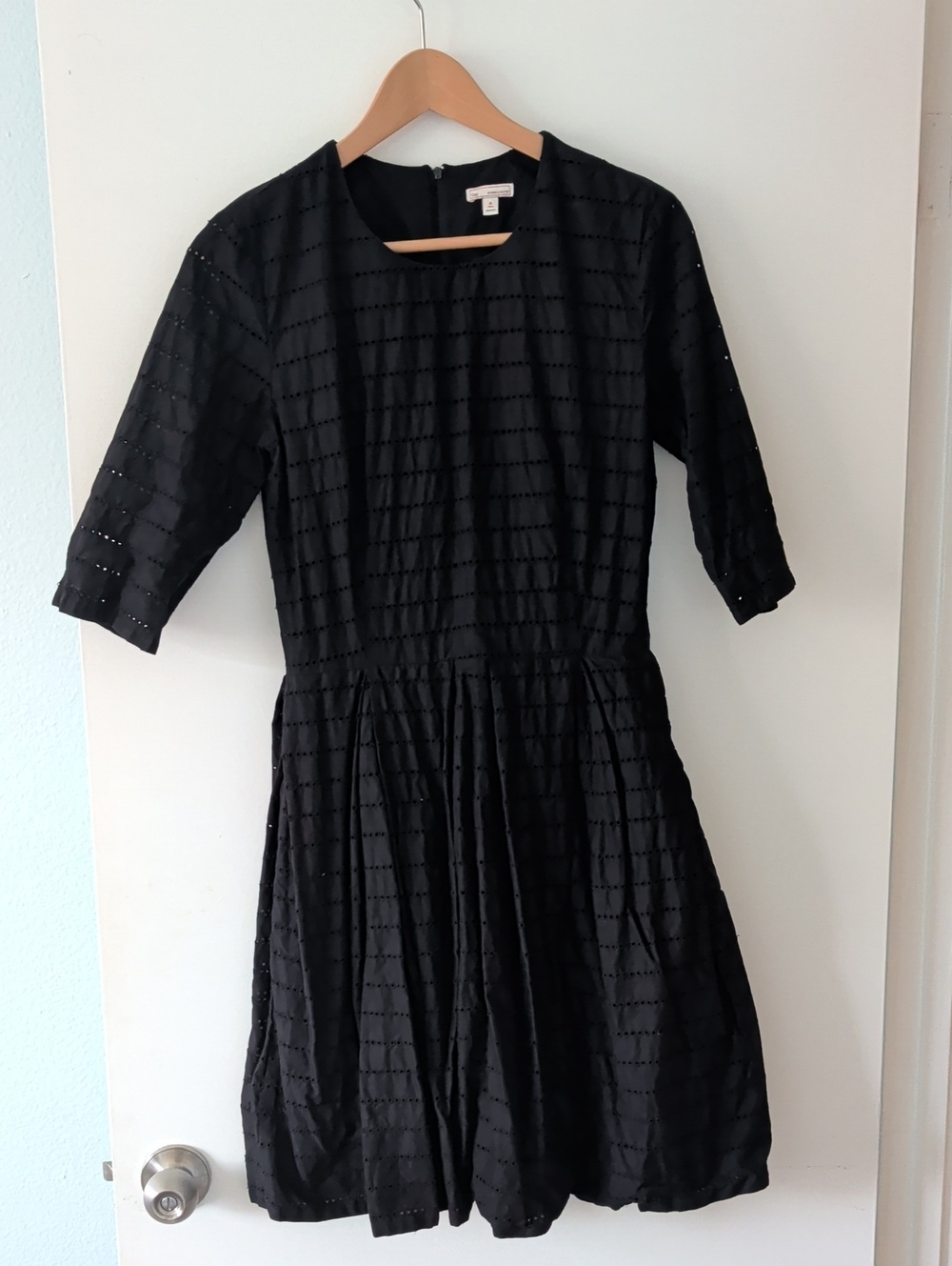 GAP Black Eyelet Fit-and-Flare Dress